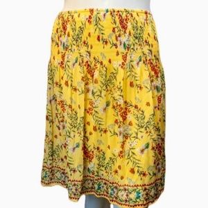 💲SALE💲 NWT Max Studio Yellow Floral Print Short Skirt Elasticized Waist